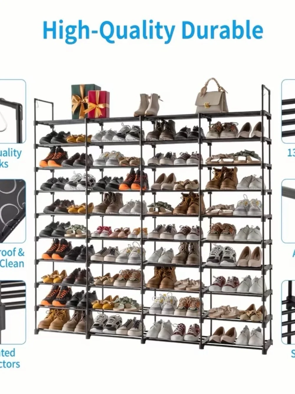 Adjustable 5-Tier Shoe Rack Organizer - Black